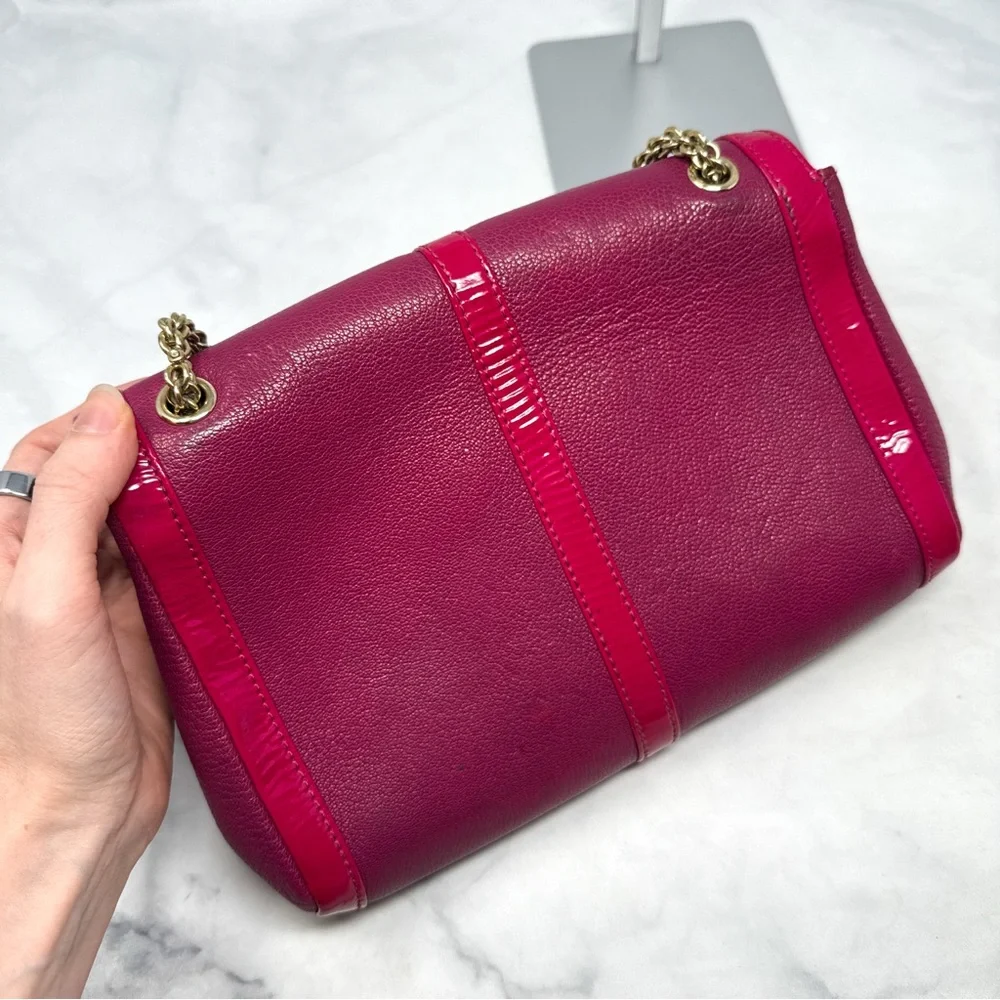 Christian Louboutin Sweet Charity Metal Bow Leather Purse Bag Pink Designer Glam - Picture 5 of 16